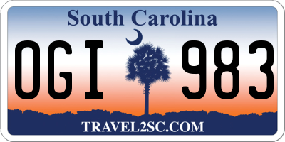 SC license plate OGI983