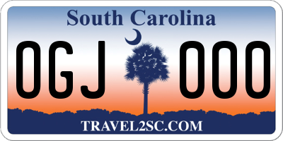 SC license plate OGJ000
