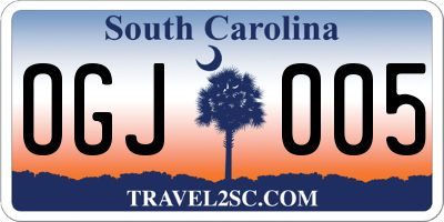 SC license plate OGJ005