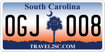 SC license plate OGJ008