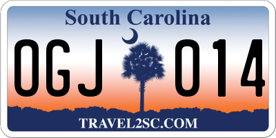 SC license plate OGJ014