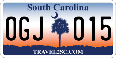 SC license plate OGJ015