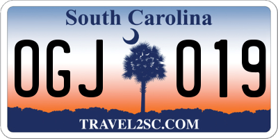 SC license plate OGJ019