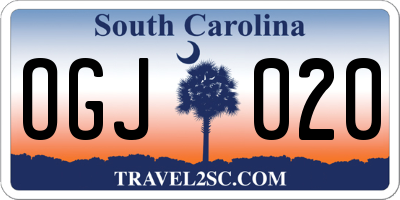 SC license plate OGJ020