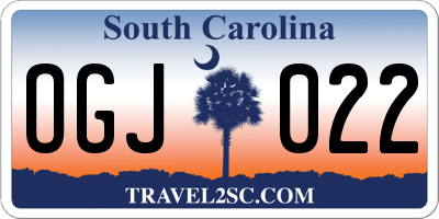 SC license plate OGJ022