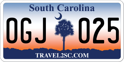 SC license plate OGJ025