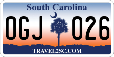 SC license plate OGJ026
