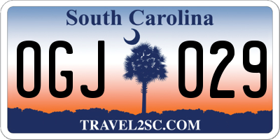SC license plate OGJ029
