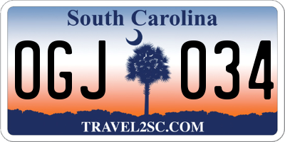 SC license plate OGJ034