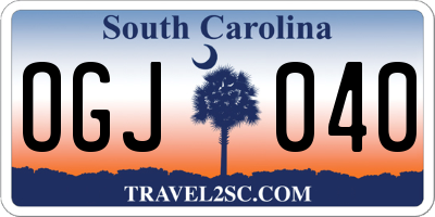 SC license plate OGJ040