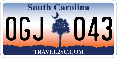 SC license plate OGJ043