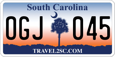 SC license plate OGJ045