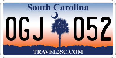 SC license plate OGJ052