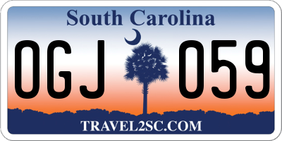 SC license plate OGJ059