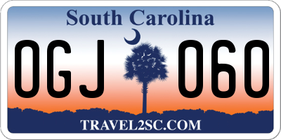 SC license plate OGJ060