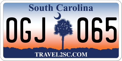 SC license plate OGJ065