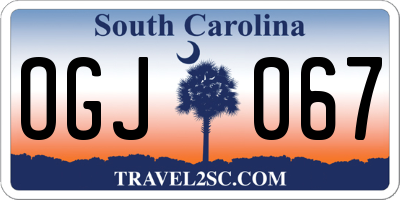 SC license plate OGJ067