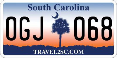 SC license plate OGJ068