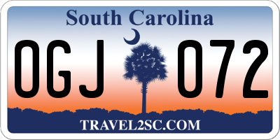 SC license plate OGJ072