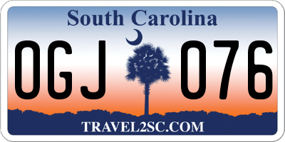 SC license plate OGJ076