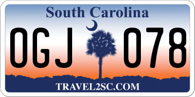 SC license plate OGJ078