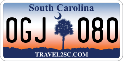 SC license plate OGJ080