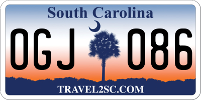SC license plate OGJ086