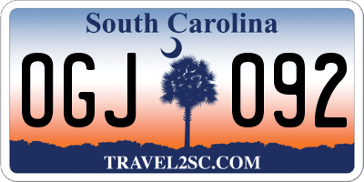 SC license plate OGJ092
