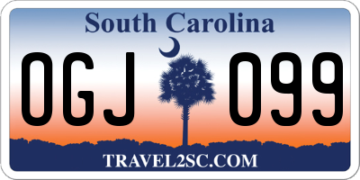 SC license plate OGJ099