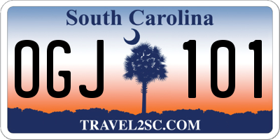 SC license plate OGJ101