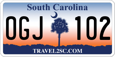 SC license plate OGJ102