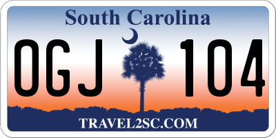 SC license plate OGJ104