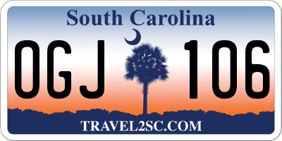 SC license plate OGJ106