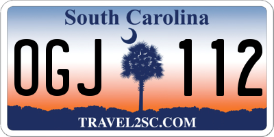 SC license plate OGJ112