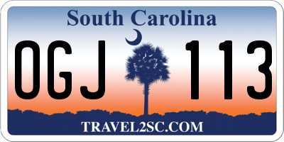 SC license plate OGJ113