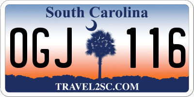 SC license plate OGJ116