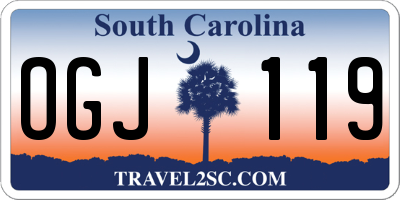 SC license plate OGJ119