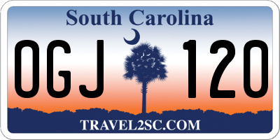 SC license plate OGJ120