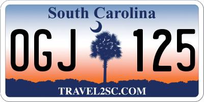 SC license plate OGJ125