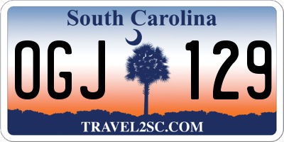 SC license plate OGJ129