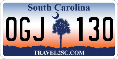 SC license plate OGJ130