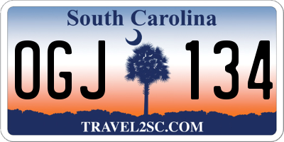 SC license plate OGJ134
