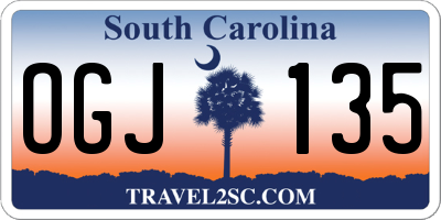 SC license plate OGJ135