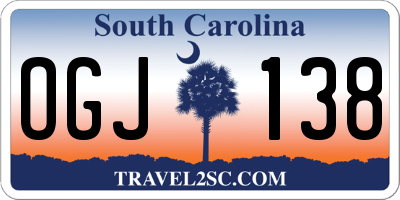 SC license plate OGJ138