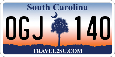 SC license plate OGJ140