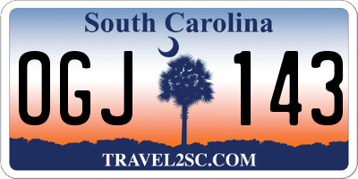 SC license plate OGJ143