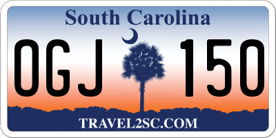 SC license plate OGJ150