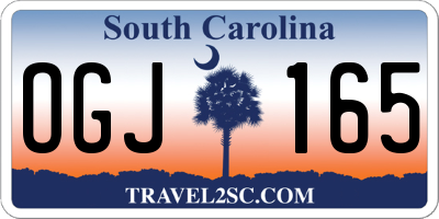 SC license plate OGJ165
