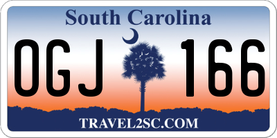 SC license plate OGJ166