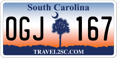 SC license plate OGJ167
